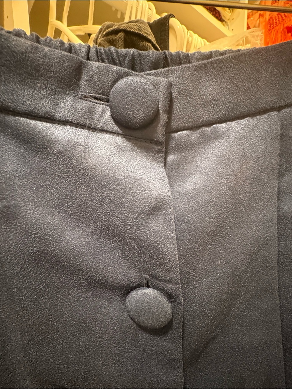 Classic Navy Button-Front A-Line Skirt - Picture 3 of 5
